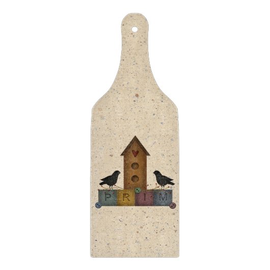 Prim Birdhouse Glass Cutting Board Snijplank (Voorkant)