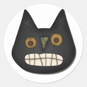 Prim Black Cat Tshirts en geschenken Ronde Sticker