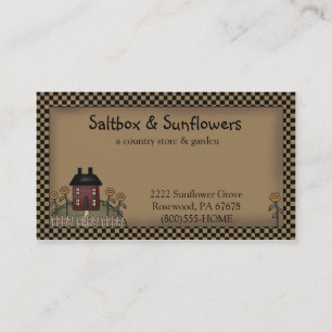 Prim Country Saltbox & Zonnebloemen Visitekaartje