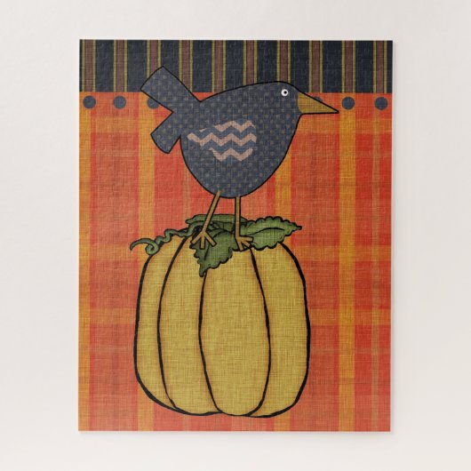 Prim Crow op Pumpkin | Najaar Legpuzzel (Verticaal)