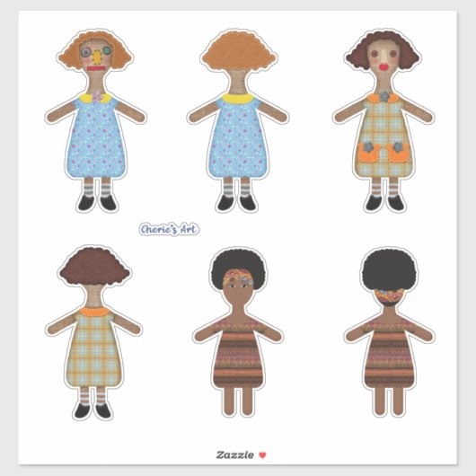 Prim Dolls Fronts en Backs Zo Schattige Sticker (Vel)