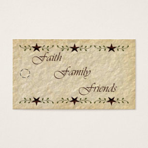Prim Faith Family Friends Label Visitekaartje