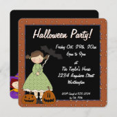 Prim Halloween Fête des enfants Invitation Fille 1 (Devant / Derrière)