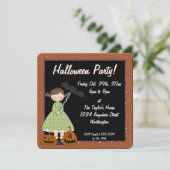 Prim Halloween Fête des enfants Invitation Fille 1 (Debout devant)