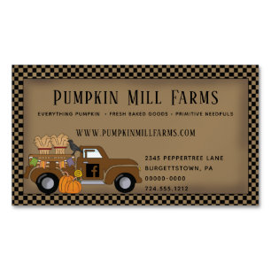 PRIM PUMPKIN BOERDERIJ  TRUCK country MAGNET Magnetisch Visitekaartje