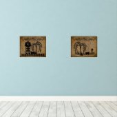 Prim Salt Box House Willow Tree Sheep Pip Berries (Parquet)