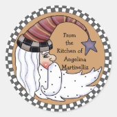 Prim Santa Maan Voedsel Cadeau Sticker (Voorkant)