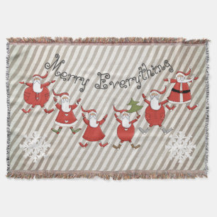 Prim Santas Merry Alles Throw Deken