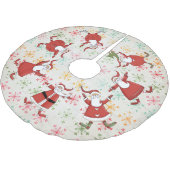 Prim Santas op kleurrijke sneeuwvlokken Kerstboom Rok (Gekanteld)