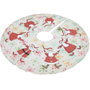 Prim Santas op kleurrijke sneeuwvlokken Kerstboom Rok