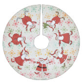 Prim Santas op kleurrijke sneeuwvlokken Kerstboom Rok (Voorkant)
