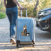 Prim Witch met bezem Pompoen Kat Schattige Hallowe Sticker (Koffer Insitu)