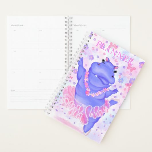 Prima Ballerina Hippo - Voeg Jouw tekst toe / Naam Planner (Display)
