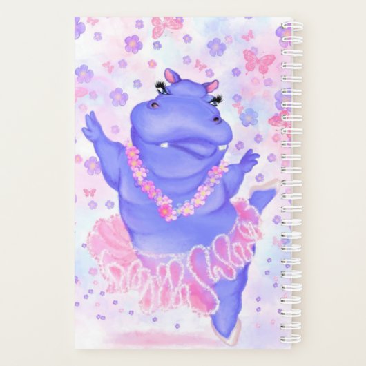Prima Ballerina Hippo - Voeg Jouw tekst toe / Naam Planner (Achterkant)