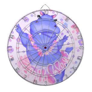 Prima Ballerina Hippo - Voeg uw Afbeelding/tekst t Dartbord