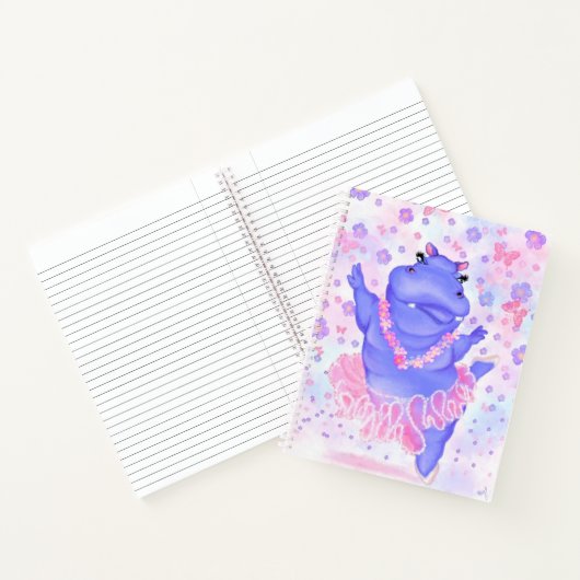 Prima Ballerina Hippo - Voeg uw Afbeelding/tekst t Notitieboek (Binnen)