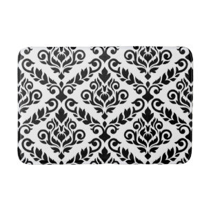 Prima Damask Lg Ptn Black op White Badmat