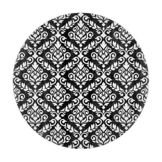 Prima Damask Pattern Wit op Zwart Snijplank (Voorkant)