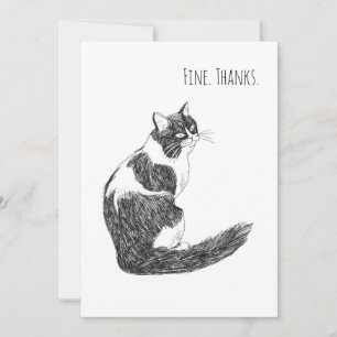 Prima Dank Je Sarcasische Tuxedo Kat Grappig Bedankkaart