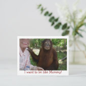 primaat glimlacht als mama briefkaart (Staand voorkant)