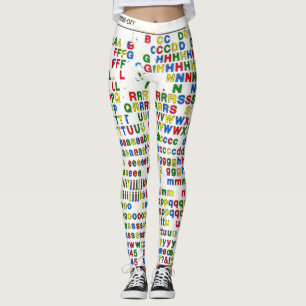 Primair alfabet, Latijnse letters, kleurrijk voor  Leggings