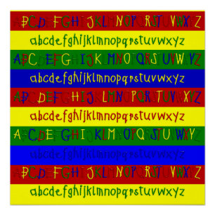 Primair alfabet Strips-20 x 20 Wall Poster Perfect Poster