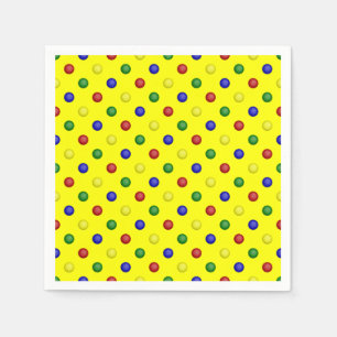 Primair poka Dots-Yellow Paper Napkins Servet