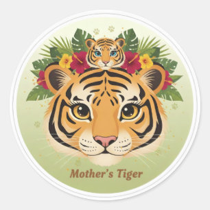 Primair: Sticker van een lieve moeder tijger en we