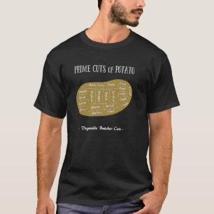 Primaire aardappelschoon groente slagerssnij veget t-shirt