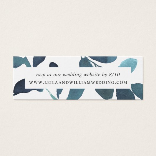 Primaire botanische bruiloft Website RSVP-kaarten Mini Visitekaartjes (Voorkant)