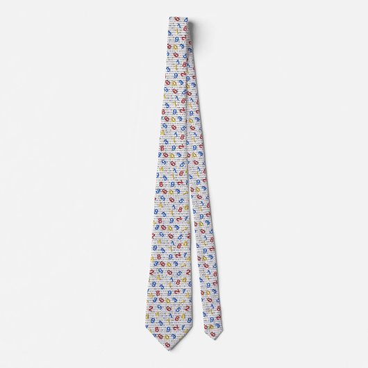 Primaire code Rood Geel Blauw Binaire Code Stropdas (Voorkant)