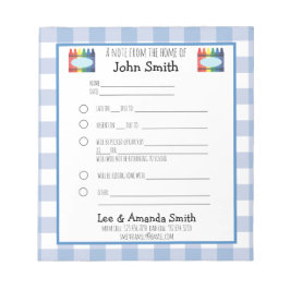 Primaire Crayon-schoolopmerking Notitieblok