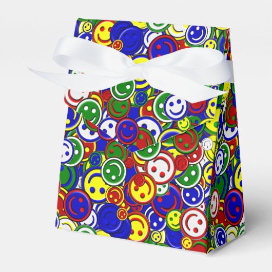 Primaire Happy Face Allover-kralen Bedankdoosjes (Voorkant Zijde)