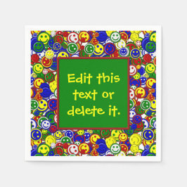 Primaire Happy Face-kralen 3-GREEN-PAPER-NAPKINS Servetten