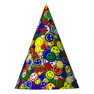 Primaire Happy Face-kralen, RED-party-PETTEN Feesthoedjes