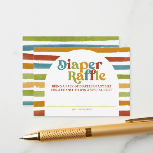 Primaire Kleur Boho Regenboog Luier Raffle Informatiekaartje