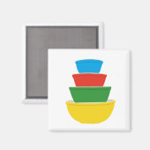 Primaire kleur Pyrex Mixing Bowls Magnet | Regenbo Magneet (Voorkant / Achterkant)