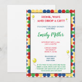 Primaire kleuren baby shower uitnodiging (Voorkant / Achterkant)