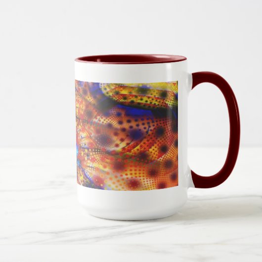 Primaire kleuren Cool Abstract Fine Fractal Mok (Rechts)