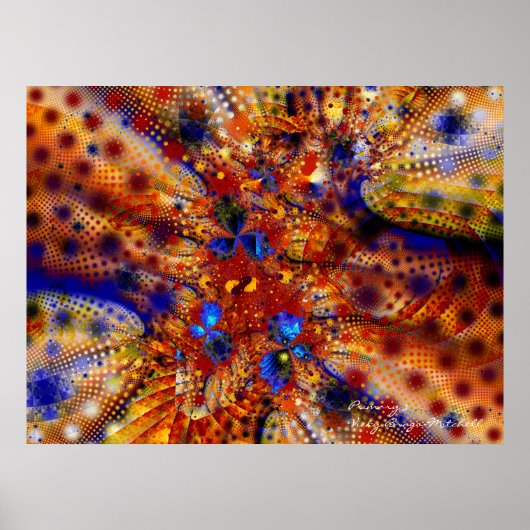 Primaire kleuren Cool Abstract Fine Fractal Poster (Voorkant)