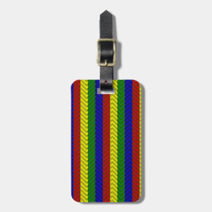 Primaire Kleuren Herringbone Bagagelabel