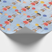 Primaire kleuren Kids Verjaardagsfeest Cadeaupapier (Hoek)