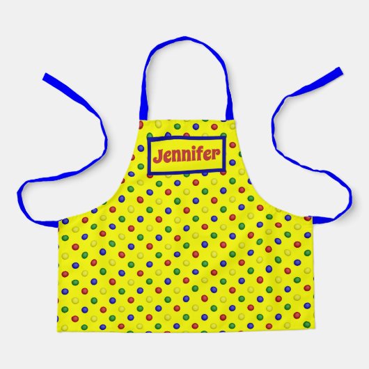 Primaire kleuren-Polka Dots- Schort (Voorkant)