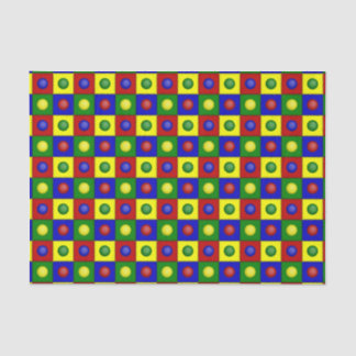 Primaire kleuren-SQUARES-STIPPEN-WEEKPAPIER Tissuepapier