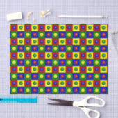 Primaire kleuren-SQUARES-STIPPEN-WEEKPAPIER Tissuepapier (Craft)