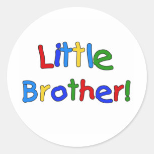 Primaire kleuren tekst Little Brother Ronde Sticker