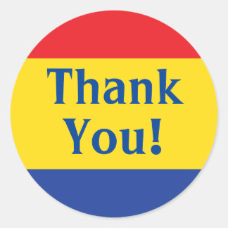 Primaire kleuren verjaardagsfeest ronde sticker