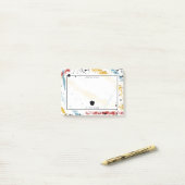 Primaire penseelstreken Abstracte kunstleraar Appl Post-it® Notes (Op bureau)