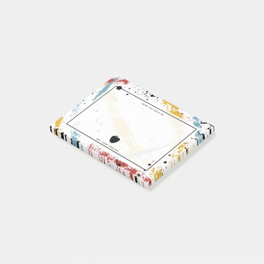 Primaire penseelstreken Abstracte kunstleraar Appl Post-it® Notes (Schuin)