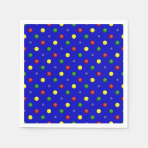 Primaire polaire dots-Blue Paper Napkins Servetten
